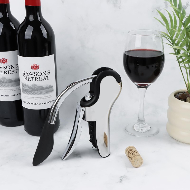 KAYCROWN Stainless Steel Wine Bottle Opener, Vertical Lever Corkscrew with
