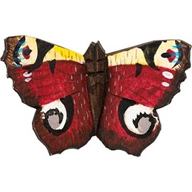 Wildlife Garden - Magnet Butterfly Peacock (WG592) - Hand Carved