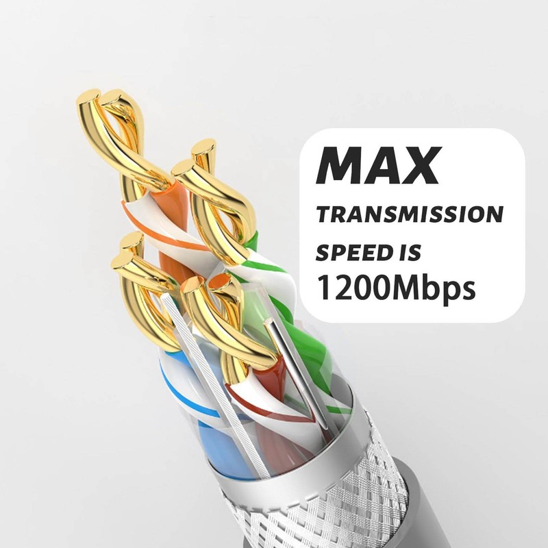 Rectangular Satellite Replacement Cable Waterproof Satellite Extension Cable Grey with