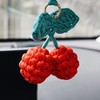 AMIORO Hand Knitted Cherry Pendant Hanging Ornament for Car Rear