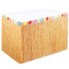 PHOGARY Luau Grass Table Skirt w/Hibiscus Flowers for Hawaiian Party
