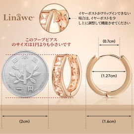 Linawe Women’s Hoop Earrings, Cartilage Rings, First Earrings, Cute, Crystal, Jewelry, Needle, 14 K Gold, Pink Gold, Silver, Copper, Copper