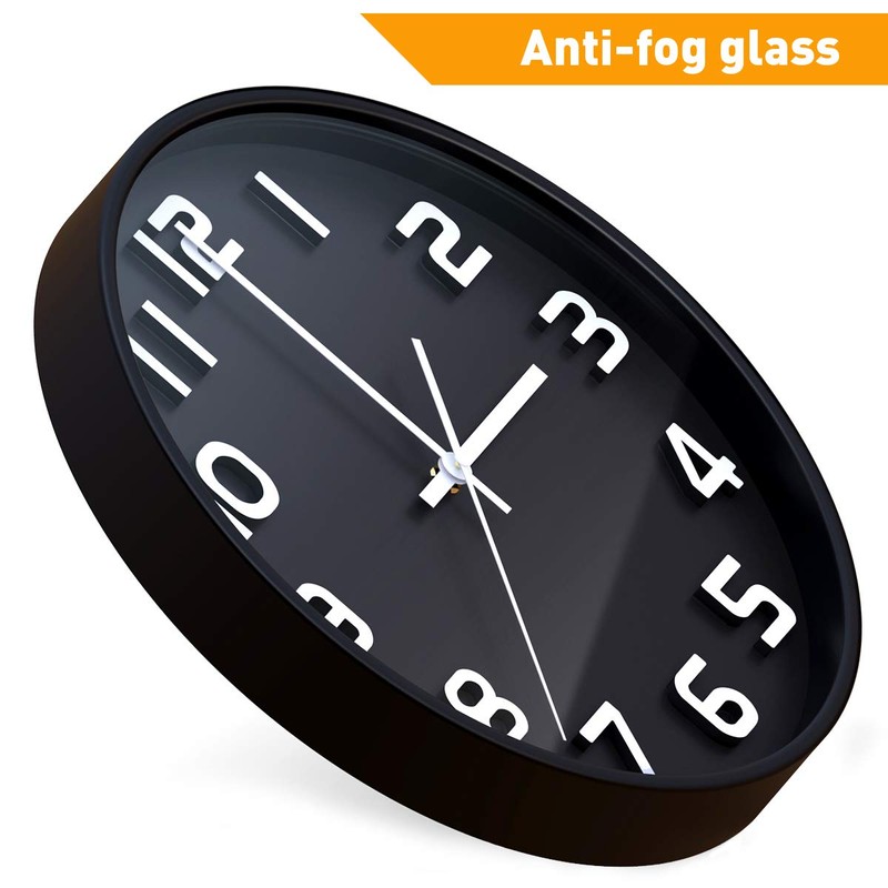 Wall Clock, Non-Ticking, Silent Quartz Decorative Clock, Easy to Read,