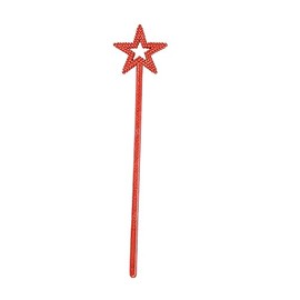 MYUBWTF Red 13 Inches Star Wand Elf baton, Angel Star Magic Wand, Silver Fairy Princess Plating, Silver Stars Stick for Girl's Princess Costume Girl's elf costume