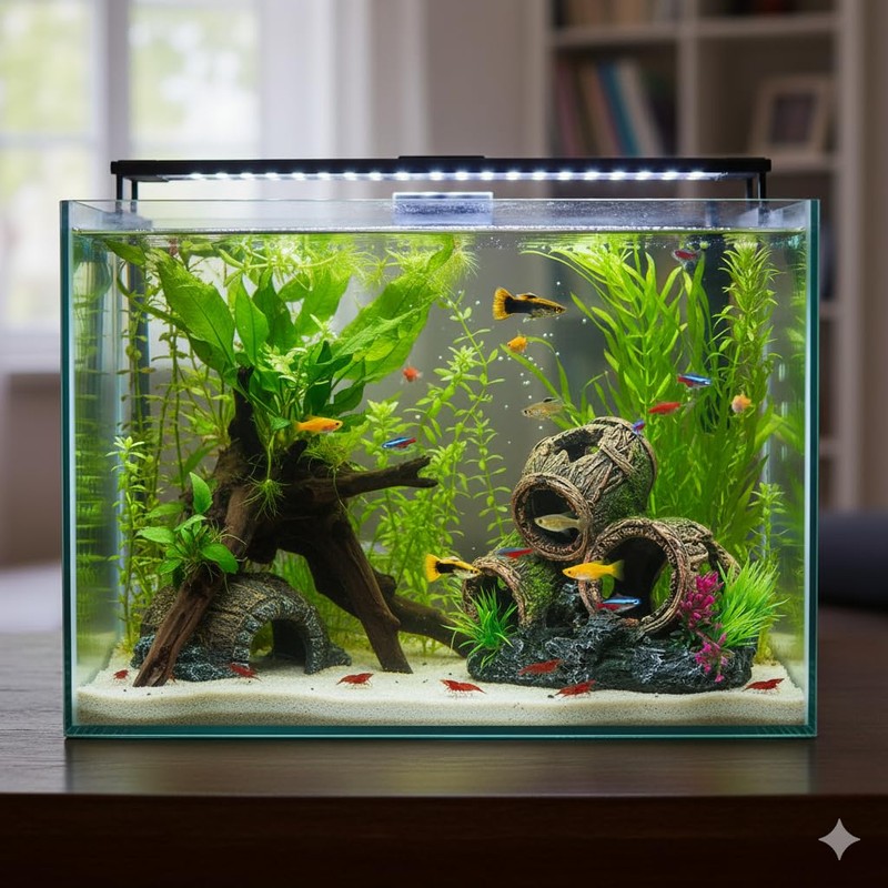 M PELOSA Fish Tank Decorations 17 x 12 x 15