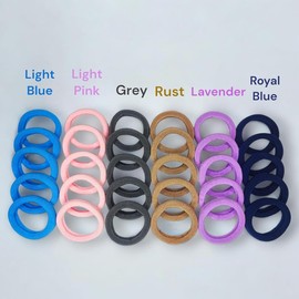 AL KASEEN Black Hair Ponytail Holder Rubber Bands Ties Soft Elastic No Damage Seamless Stretchable Non-Slip Cotton, Thick Thin, Scrunchies for School Girls, Kids, Women (English-Light, 30)