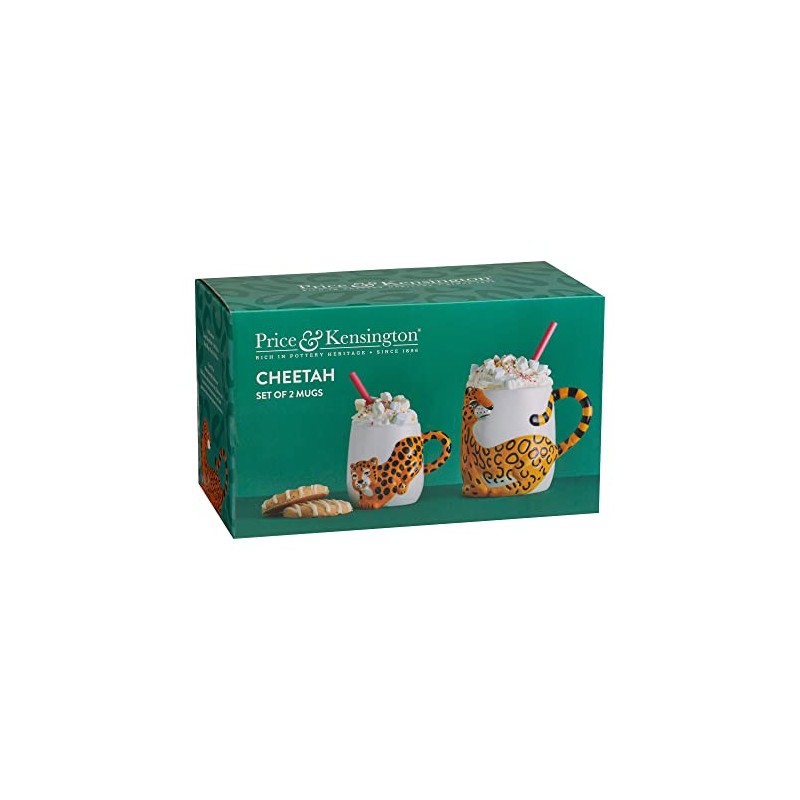 Price & Kensington Set of 2 Cheetah Mugs