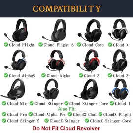 SOULWIT Kühlgel Ersatzpolster Ersatz Ohrpolster für HyperX Cloud 1/I/2/II/3/III/Pro/Core/Alpha/Alpha S/Flight/Stinger/Mix/CloudX/CloudX Chat,Polster mit weicherem hochdichtem Schaumstoff