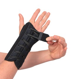 Ezy Wrap Ultimate Lacing Wrist Brace Orthosis – Wrist Support Brace for Women & Men – Semi-Universal Wrist Brace for Carpal Tunnel Relief – Wrist Wraps w/Lacing Pull Tabs (Black)