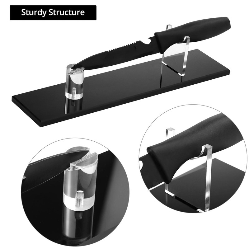 QWORK Acrylic Knife Display Stand Set - 2 Pieces Elegant