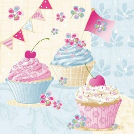 20 Napkins Festive Cupcakes/Dessert/Birthday/Food / 33 x 33 cm