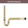 Heixutas Thickened Brass P Trap: 1 1/4 Bottle P-Trap Bathroom