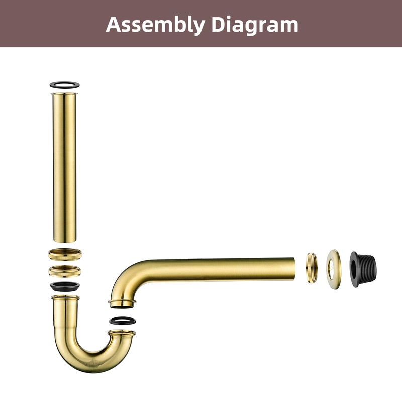 Heixutas Thickened Brass P Trap: 1 1/4 Bottle P-Trap Bathroom