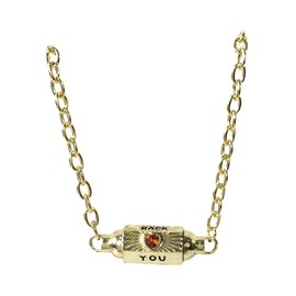 B Jewlery Collection Love You Back Capsule Pendant Necklace, Golden