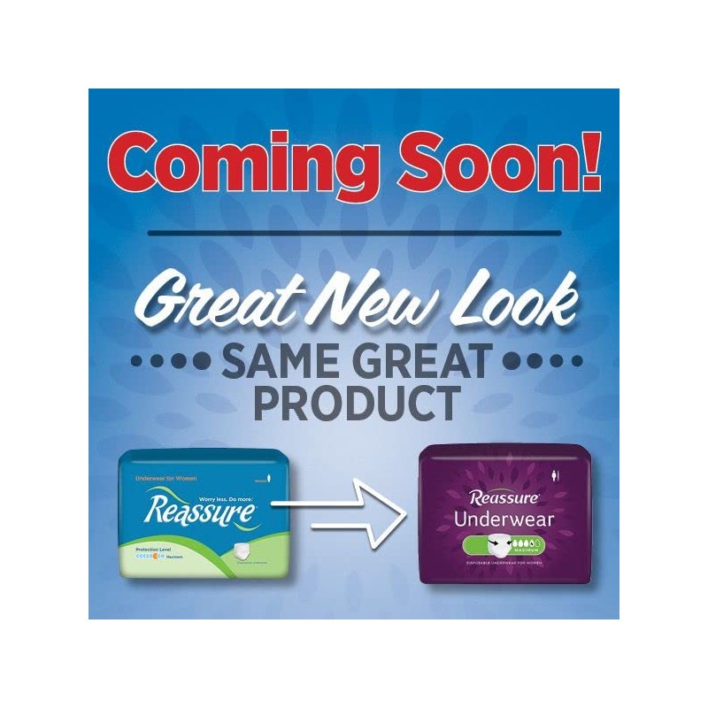 Reassure Underwear for Women, Maximum, Large (38"-50") (36)