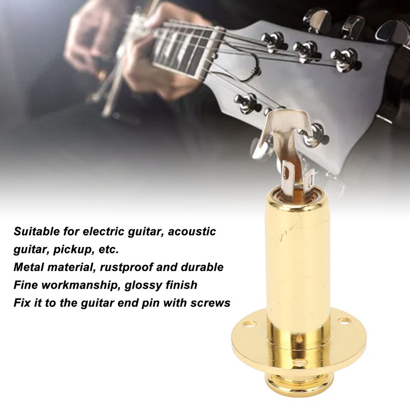 6.35mm Guitar Output Jack Socket Metal Construction Endpin Pickup Jack