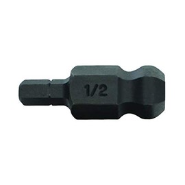 BONDHUS No.11016 Hexagon Ball Point Bit 1/2 Inch (Insertion Angle: 0.25 inches (6.35 mm), Total Length: 1.0 inches (25 mm), Black Dyed