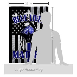 Ornament Collection Blue Lives Matter House Flag 2 pcs Pack Armed Forces Police Cop Law Enforcement Sheriff Officer Line Support Decoration Banner Small Garden Yard Gift Double-Sided, Made in USA