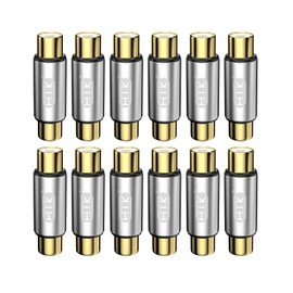 EMK Gold Plated RCA Female to Female Coupler, Extend RCA Cables Adapters for TV, Speakers, Amplifiers, Car Audio(RCA Coupler 12PCS)