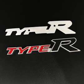TYPE-R Emblem Black Type R Honda Civic CIVIC Fit Universal Car Sticker with 3D Metal Logo, Car Emblem Type r,Honda Civic,fd2,5 mugen,Type Car Decoration Accessories (B)