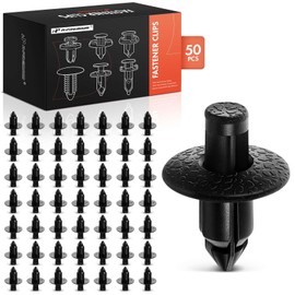 A-Premium 50PCS Nylon Interior Trim Bumper&Grille Push-Type Retainer Compatible with Toyota Camry, RAV4, Tacoma, 4Runner & Mitsubishi Outlander, Mirage, Lancer, Galant, Endeavor - For 6.3mm Hole