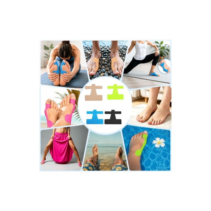 Bunion Tape, 32 Pcs Pre Cut Kinesiology Tape for Sports