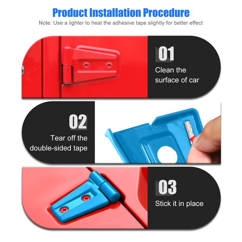 JeCar Light Blue Door Hinge Cover Trim for 2007–2018 Jeep