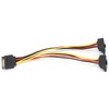 10Pcs SATA Power Adapter 15pin 1 Male to 2 Female