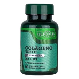 Colageno Tipo 2 Premium - Vitaminas D3 y K2 Fórmula Especial - Colageno tipo II no Hidrolizado (UC-II) - Alta Absorción - Salud Ósea, Cartilago y Articulaciones - 90 Softgels 700 mg Herbalia Lab