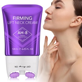 AH-8 Neck Firming Cream, Firm Tighten & Lift Neck Cream With 360°Roller Massage-Reduce Wrinkles Fine Lines And Double Chin,Firm And Lift Sagging Skin,Hydration & Nourishment,Skin Tightening Cream-120G