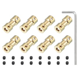 PATIKIL Rigid Coupling 4mm-5mm Copper Shaft Coupling Motor Connector for DIY Model Motor with Hex Spanner + Screws 8pcs