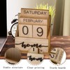 Sekonow Wooden Block Perpetual Calendar for Desk, Wood Desktop Month