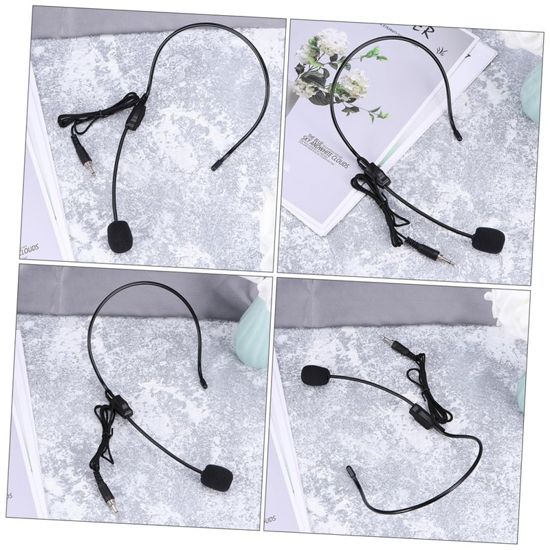 FRCOLOR 4PCS Head Mounted Microphone with Voice Amplifier Wired Earhook