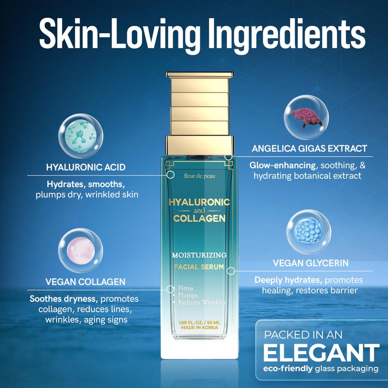 Fleur De Peau Hyaluronic Acid Serum For Face with Collagen