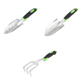 Garden Trowel Kit, Heavy Duty Garden Tool Aluminum Alloy Garden Hand Shovels with Non-Slip Rubber Grip, Idea for Transplanting, Weeding, Digging and Planting