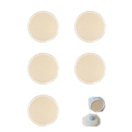 Thapncow Pack of 5 Crochet Basket Base, Wooden Basket Base for Crochet, Circle Blank Crochet Basket, Natural Wood Basket Base, Basket Base Set for DIY Baskets