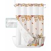 No Hook Thanksgiving Shower Curtain with Snap in Liner Set,Autumn