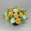 Artificial/Silk Flower Grave Arrangement in Grave Pot with Yellow Carnations