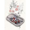 Black Leaf Rolling Tray Skull Roses Metal Mixing Tray Construction