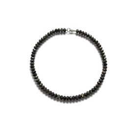 Vifaleno Elegant Labradorite Necklace with Faceted Rondeles, 43 cm, 925 Silver Lobster Clasp, Stainless Steel labradorite Stainless steel, Labradorite