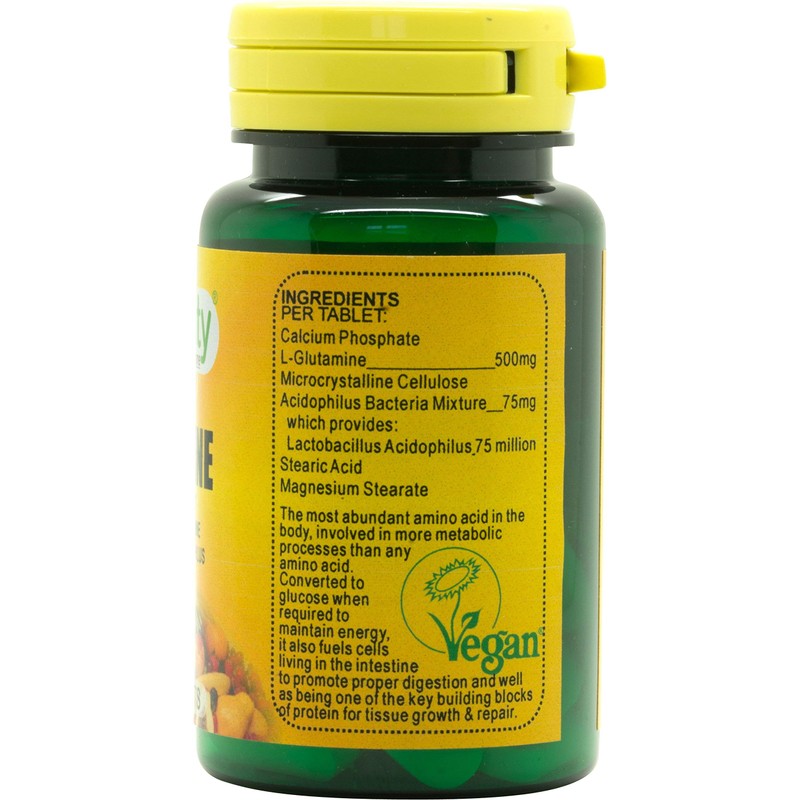 Veganicity L-Glutamine 500mg : Digestive Health Amino Acid Supplement :