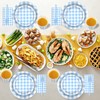 150PCS Blue Gingham Disposable Party Tableware Set for 30 Guests