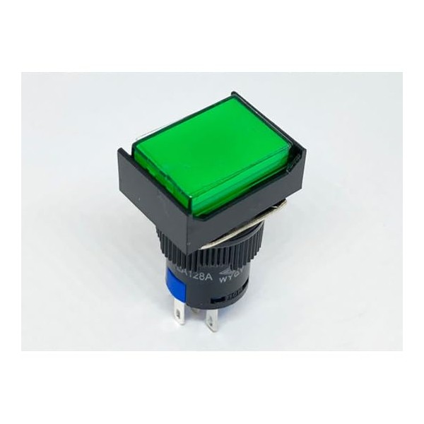 Illuminated Push Switch Rectangular Alternate Green 12V LA128AJ-11DZ-12V-G