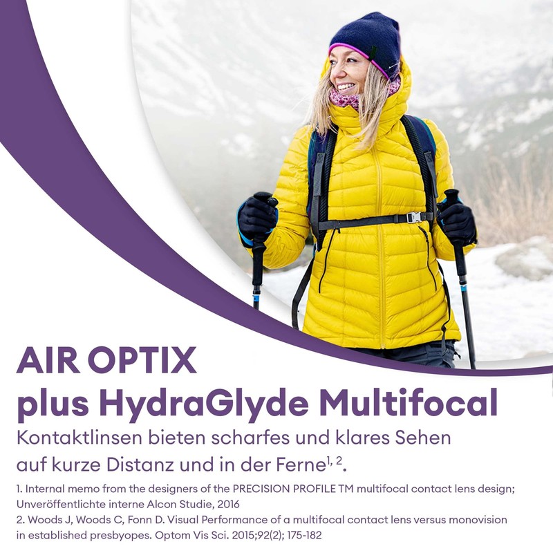 Air Optix plus HydraGlyde Multifocal Monatslinsen weich, 6 Stück, BC