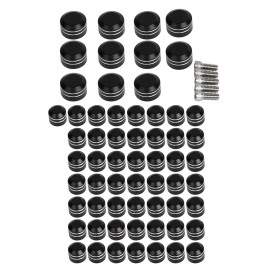 Unbranded Black Cut Engine Toppers Head Bolt Cap Covers For Harley Fat Boy Softail 2007-17