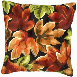 Vervaco Leaves Pillow Cover Needlepoint Kit