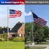 Lechansen Flag Pole Accessories Parts, Heavy-Duty Beaded Retainer Ring with