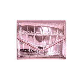 RARITYUS Shiny Metallic Small Wallets for Women Crocodile Pattern Purse Credit Card Holder Slim Clutch Wallet