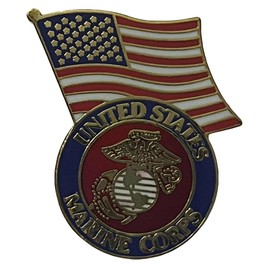 50 Pack USA Flag/United States Marine Corps Motorcycle Hat Cap Lapel Pin MS-565