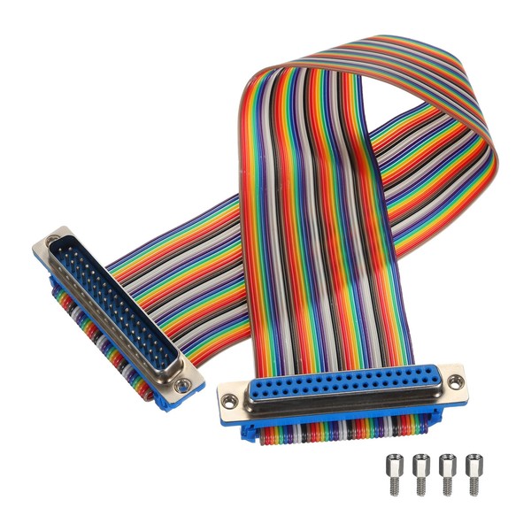MECCANIXITY 1 Pcs IDC Rainbow Wire Flat Ribbon Cable DB37